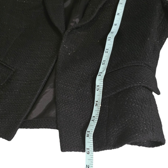 Theory cropped black Tweed blazer silver threading size 0 - Picture 9 of 11